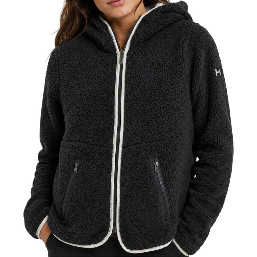 Helly Hansen Sherpa Jacket Full Zip Hoodie Pile Fleece Zip Pockets Gray Medium